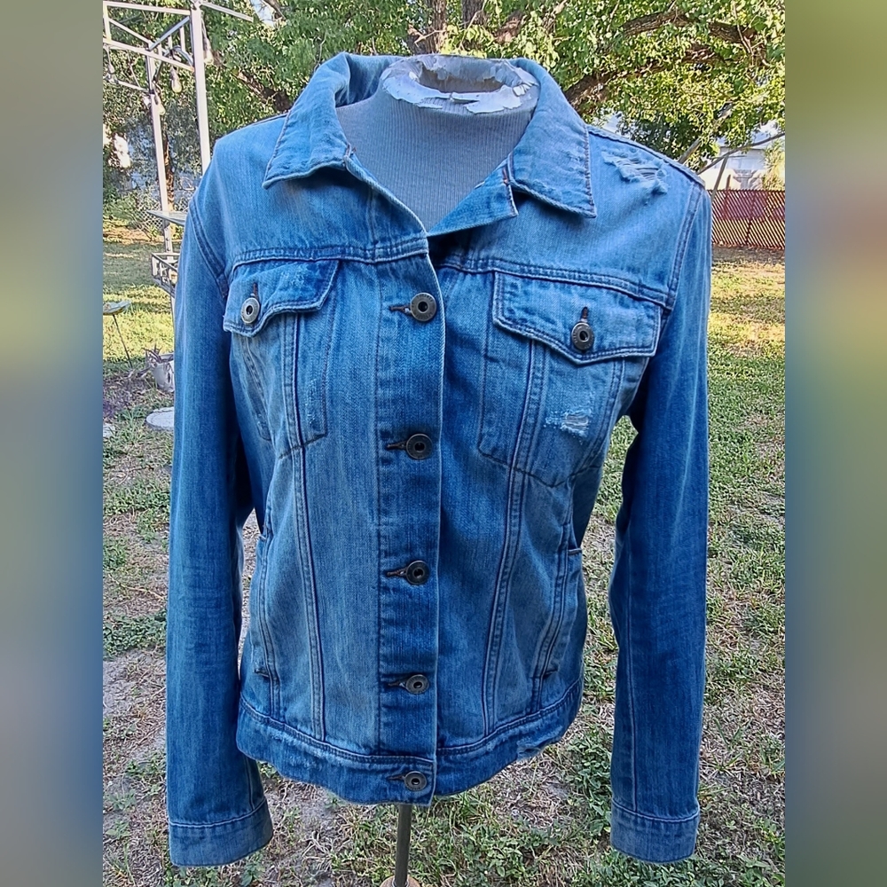 Articles of Society Distressed Jean Jacket junior size L